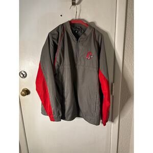 Champion Grey/Red Windbreaker Jacket Size L Gray/Red